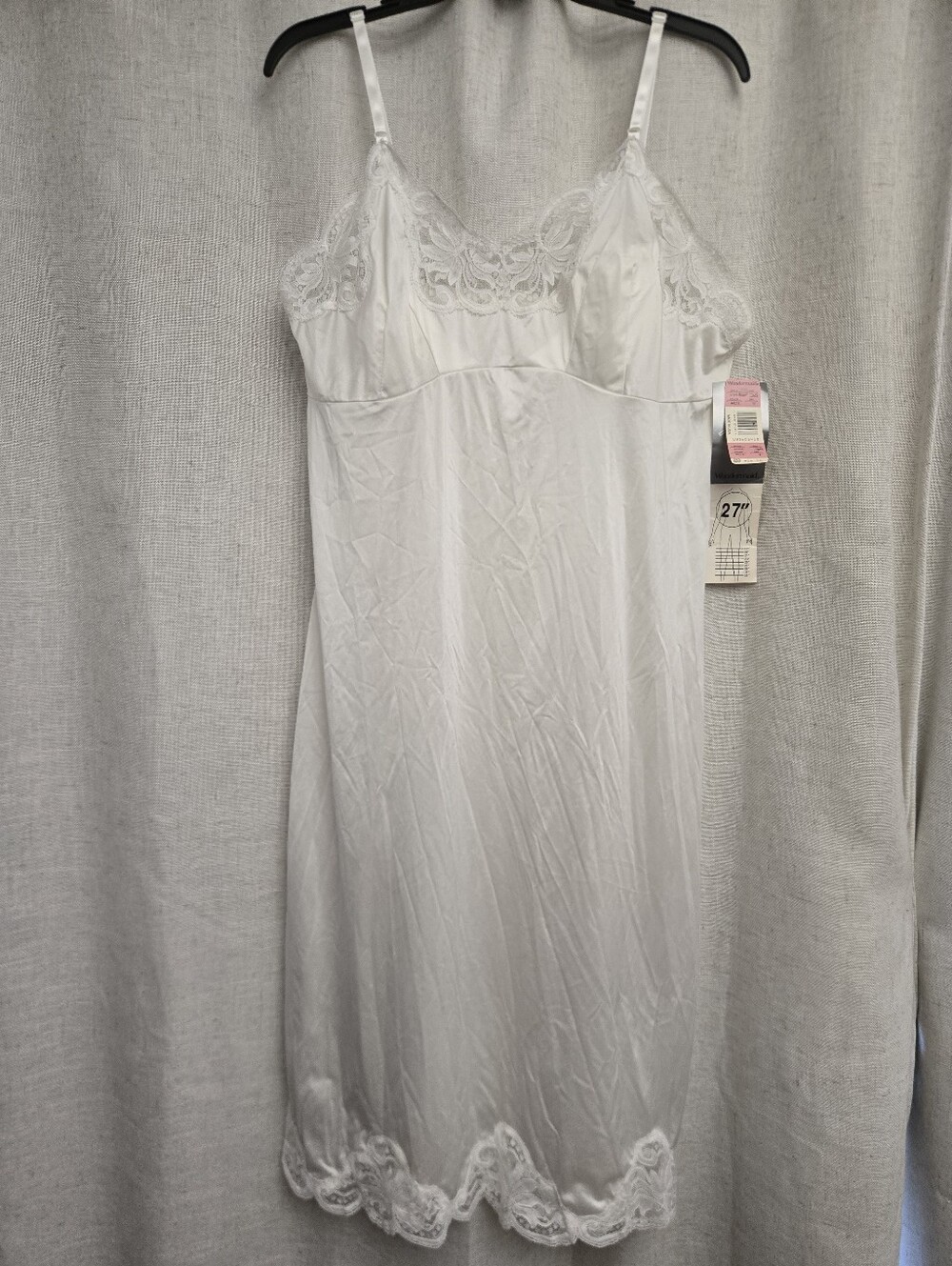 Vintage Wondermaid White Lace Full Slip 38 NWT NOS Made in USA